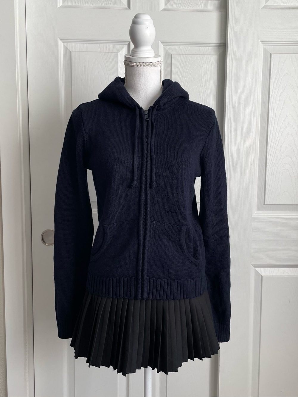 Brandy Alana Navy Zip-Up Hoodie Sweater